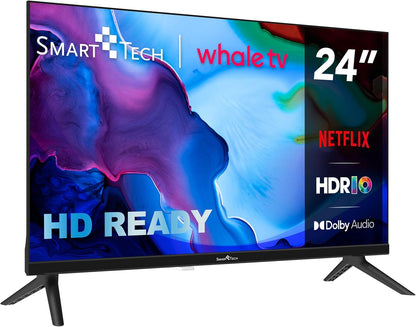 Smart Tech 24 inch (60 cm) HD LED TV Whale OS-24HH01V- Molotov, Netflix, Prime Video, Disney+ 3 x HDMI - 2 x USB -Dolby Digital+