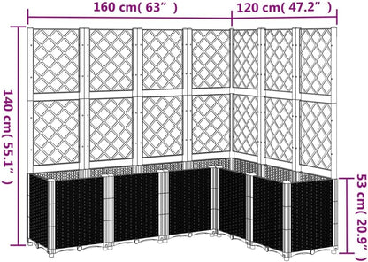 Flower Box for Garden with Integrated Plant Grid Made of PP, Pack of 6, White, 160 x 120 x 140 cm, for Climbing Plants, Modular and Robust Design for Outdoor Use, Ideal for the Vegetable - QUORE