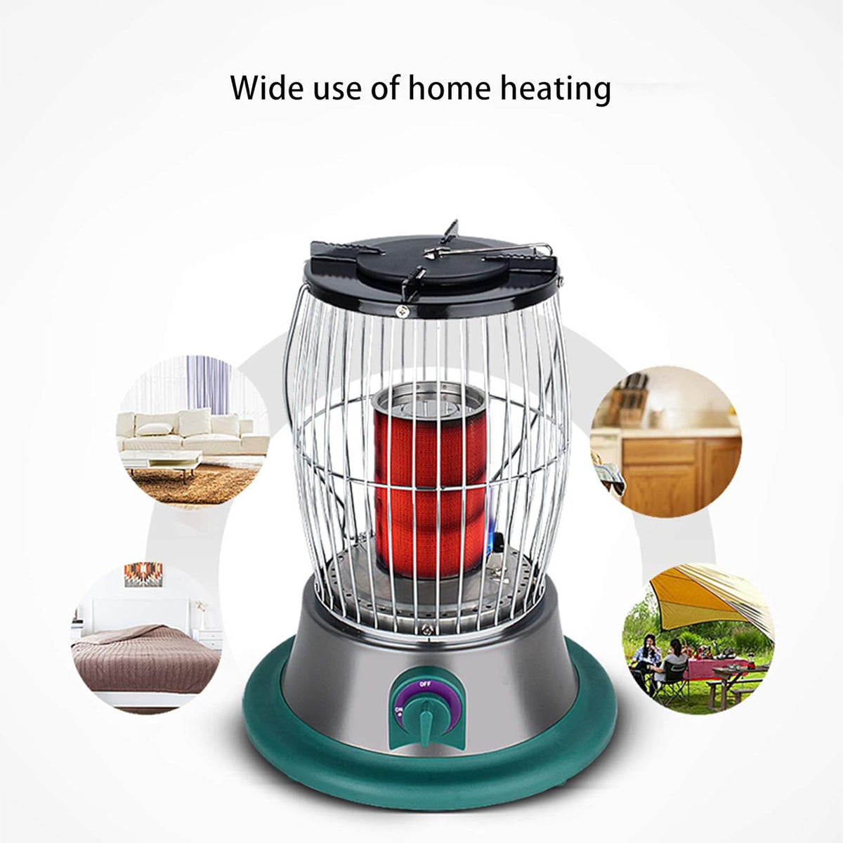Draagbare Outdoor Visgaskachel – Gasverwarming – Terrasverwarmer – Buitenverwarmer – Campingkachel – Snelle Verwarming – 3,7 kW Vermogen – 360° Winddicht