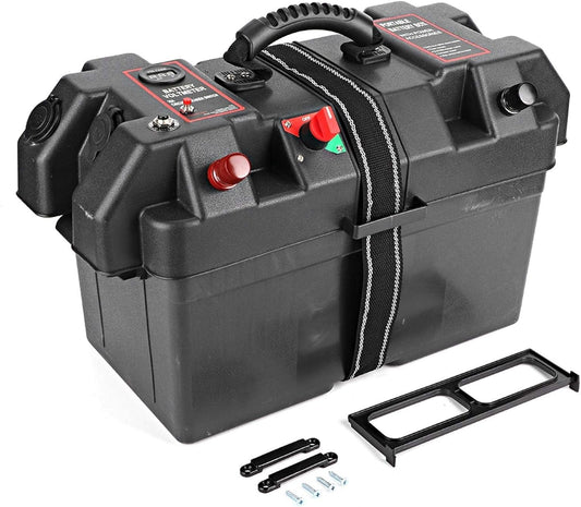 2 X Accubak Fittingen, Boot Accubak, Dioche Plastic Trolling Motor Power Center Station Accubak Usb & 12V Lader Poort
