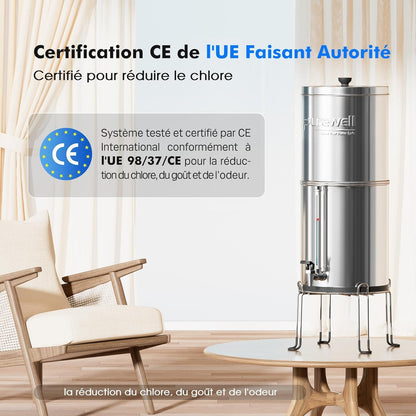 Zwaartekracht Waterfiltersysteem – Waterfilterkan – Waterfilter – Zwaartekrachtfilter – Drinkwaterfilter – 5,7 Liter, 304 Roestvrij Staal – 6-Traps Filtratie Zonder Stroom