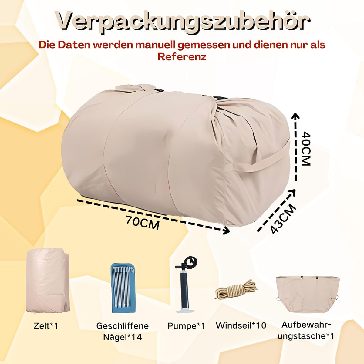 Opblaasbare tent voor kamperen, eenvoudige installatie met handpomp, draagbare 4 seizoenen opblaasbare luchttent, in waterdicht Oxford, outdoor gebruik voor 6 personen