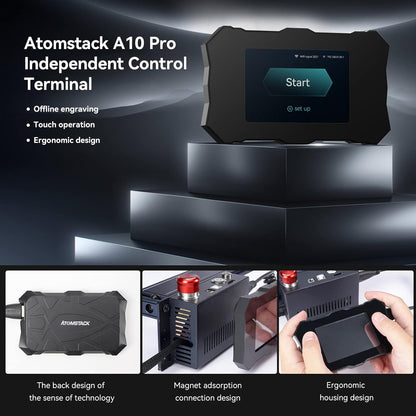 ATOMSTACK MAKER A10 PROO Lasergraveermachine 50 W lasersnijder met 10 W uitgangsvermogen gravure en touchbediening dual compressed spot voor hout metaal acryl leer keramiek 11.000 mm/min