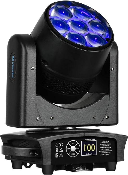 BETOPPER Moving Head Disco Light Party Light 7x40W LED Beam / Wash / Zoom / Dazzle / Strobe Effect RGBW 4in1 disco ball Big Bee Eye Stage Floodlight CTO Mode DMX DJ Light (1S) - QUORE