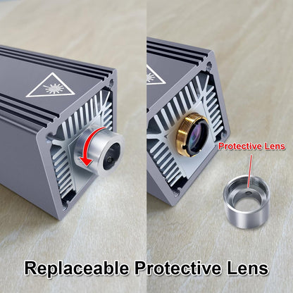 Verbeterde 10W lasermodule-kit met luchthulp en magnetische oogbescherming, LASER TREE 80W laserkop dubbele ultrafijne gecomprimeerde spot compatibel met lasergraveermachine, 12V