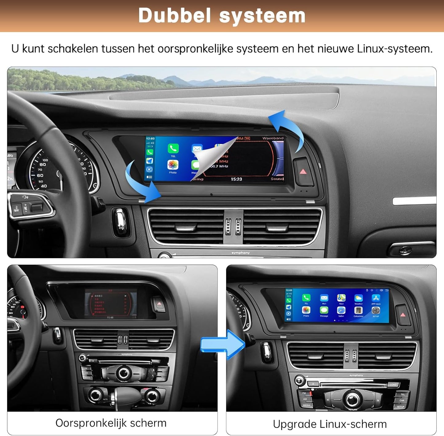 Autoradio's voor Audi A4 Touchscreenradio 8,9 inch voor A4 2009-2015 met 2G MMI-systeem Carplay Android Auto-display