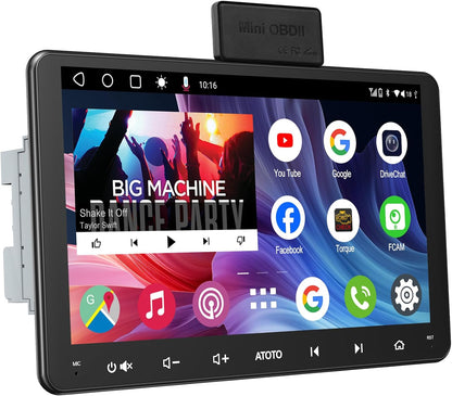 9 inch Android Autoradio – 2-DIN Multimedia Speler – Auto Stereo Systeem – Touchscreen Navigatie – Draadloos CarPlay & Android Auto – Bluetooth OBD2 Diagnosescanner – Octa-Core Processor – 36-Bands DSP Geluidskwaliteit