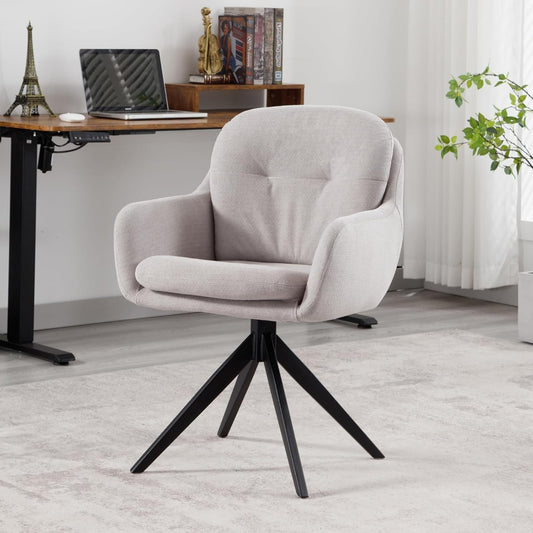 chairus Chenille Upholstered Swivel Office Chair for Home, Modern Office Chair for Office, Ergonomic Computer Chair with Armrest (Grey) - QUORE