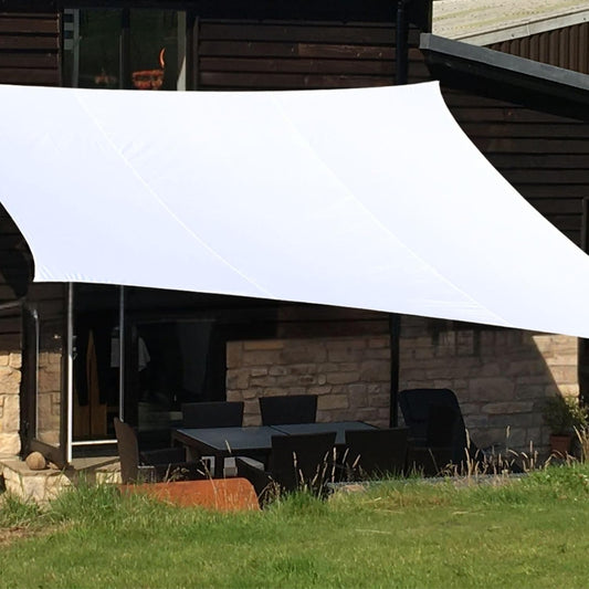 Zonnescherm Vierkant 5m Wit Tuin UV-waterdicht Luifel Luifel Scherm Onderdak Tuinhuisje Pergola Patio Serre Beschermend Binnen Buiten Blok Gratis Touw