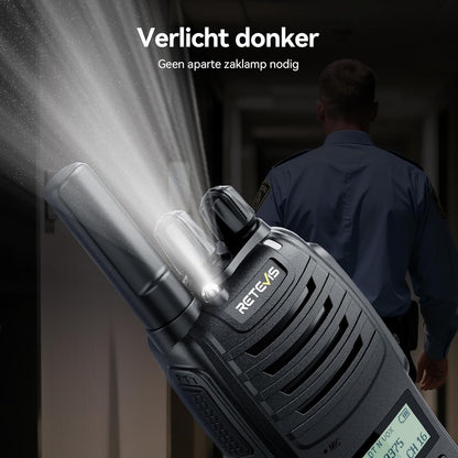 Retevis H777D Portofoons met 10-Voudige Oplader, LCD-Scherm, 1200 mAh-Batterij, Type C-Oplader, Eenvoudig te Koppelen, Langeafstandsradio voor Beveiliging, Hotel (10 Stuks)