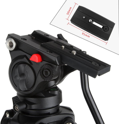 Driepootstatief met vloeistofdragkop – Camerastatief – Fotostatief – Videostatief – Panoramastatief – 188 cm / 74 inch – Aluminiumlegering – 12 kg Draagvermogen