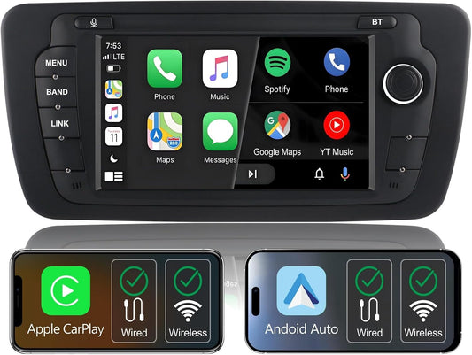 Autoradio – Multimedia Speler – Auto Stereo – Navigatiesysteem – Inbouw Radio – 7 Inch IPS Touchscreen – Draadloze CarPlay & Android Auto