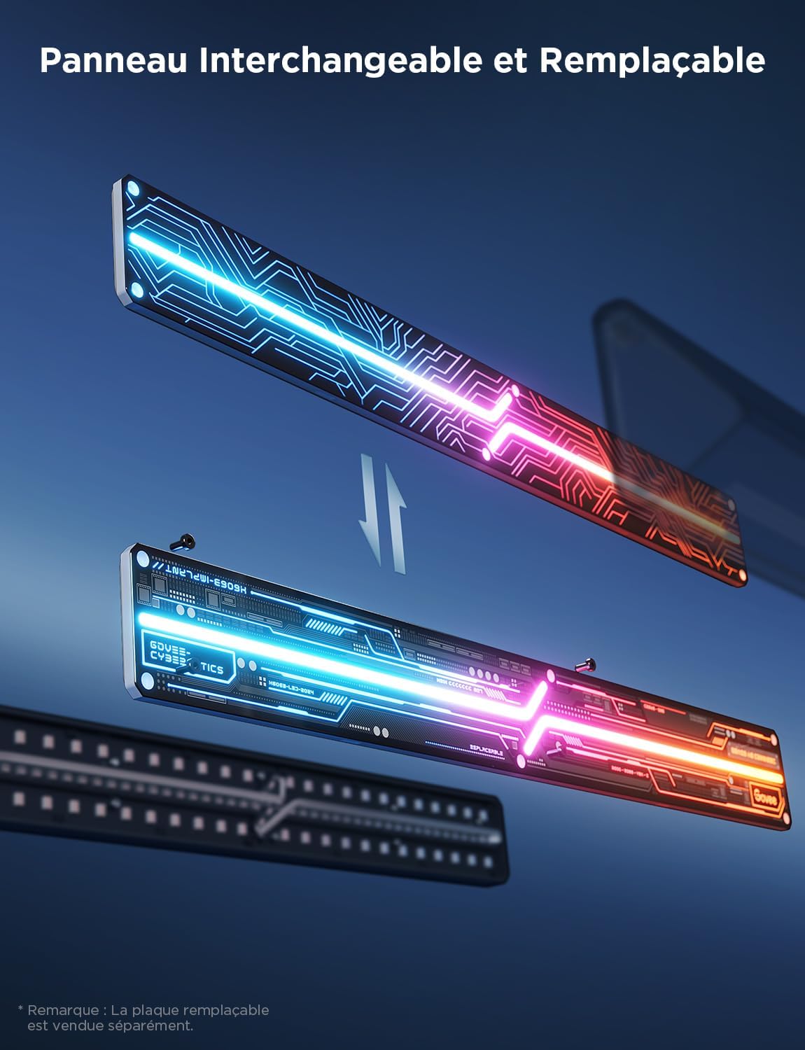Govee LED Gaming Glide Wall Light, RGBIC Wall Lamp with DIY Cyberpunk Style Shapesand Multicolours, 60+ Scenes Lighting Effects, Smart Light Work with Matterand Alexa