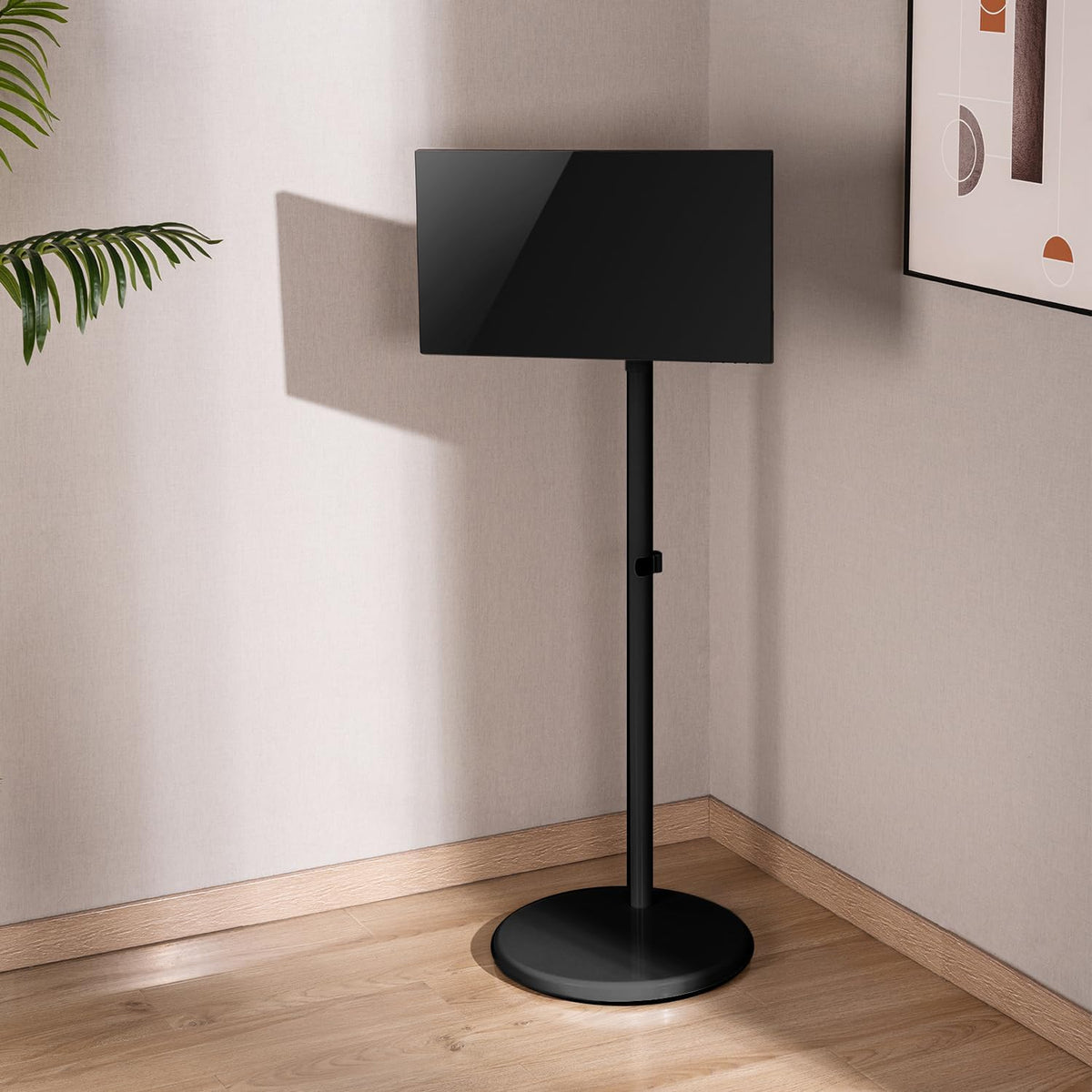 Maclean MC-970 Mobiele Monitor/TV-Stand op Wielen voor 17-35" Schermen, Vrijstaand, VESA 75x75 100x100, Belastbaarheid van 2 tot 10 kg, Kantelbaar en in Hoogte Verstelbaar (Zwart)