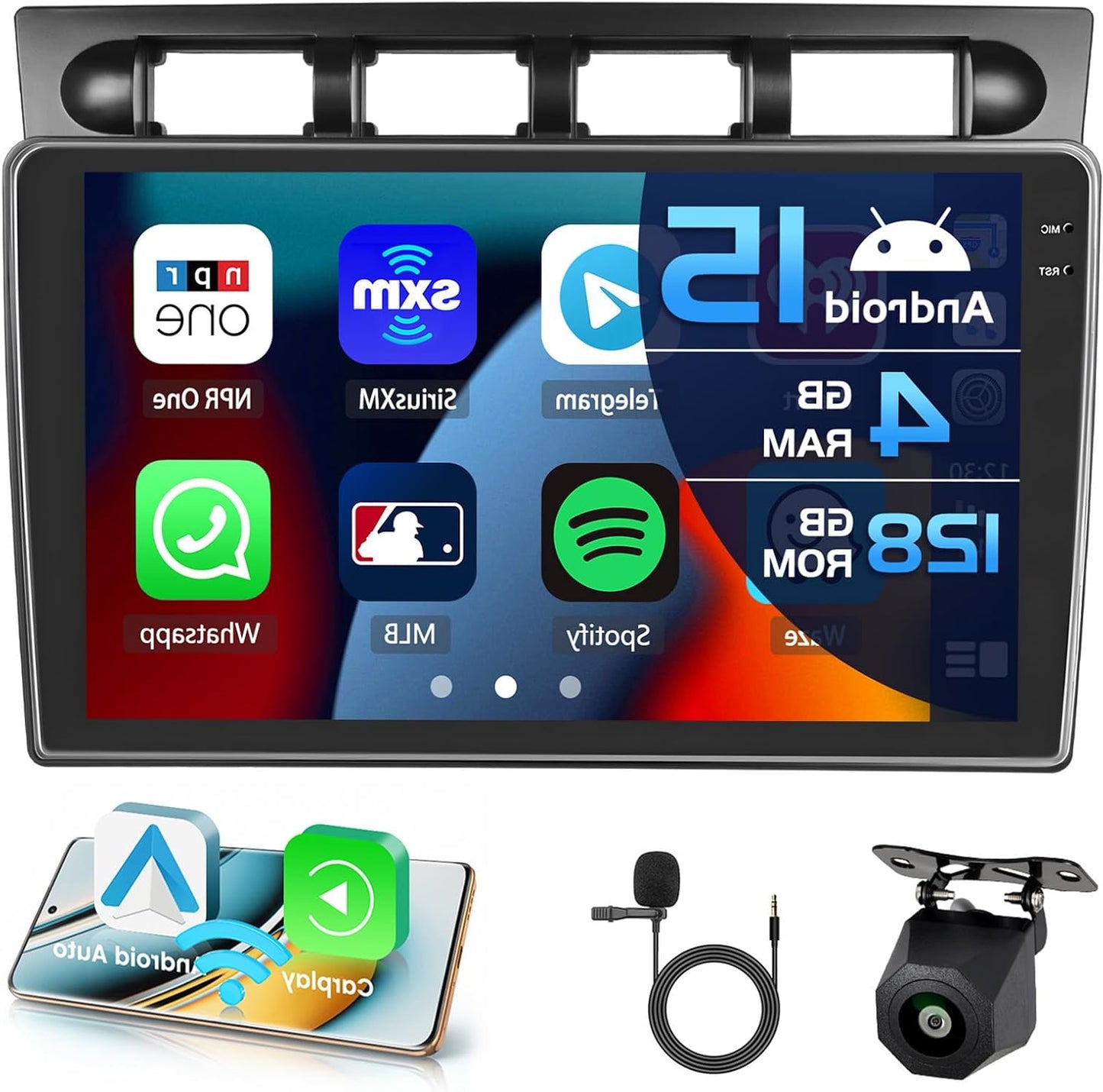 Autoradio – Multimedia Systeem – Navigatie Module – Auto Stereo – Infotainment Unit – Android 15 Systeem – 9-Inch In-Cell Touchscreen
