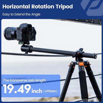 Fotopro Horizontale Camera Statief 75 Inch Koolstofvezel 360 Graden Kogelkop Quick Release Plaat DSLR Statief voor Reizen Camera Video Camcorder
