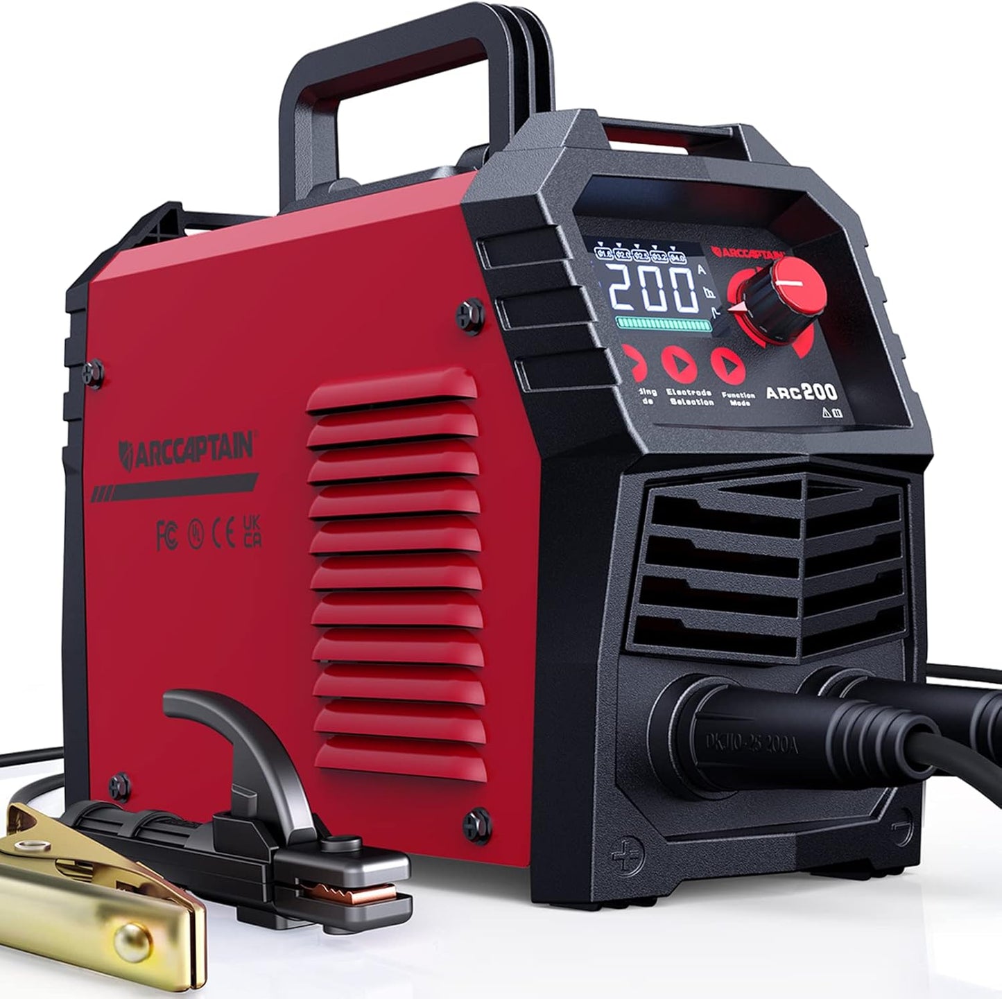 ARCCAPTAIN ARC 200 Lasapparaat: 200A IGBT DC lasapparaat met LED-display, synergetische bediening, lift TIG draagbaar compact elektroden lasapparaat
