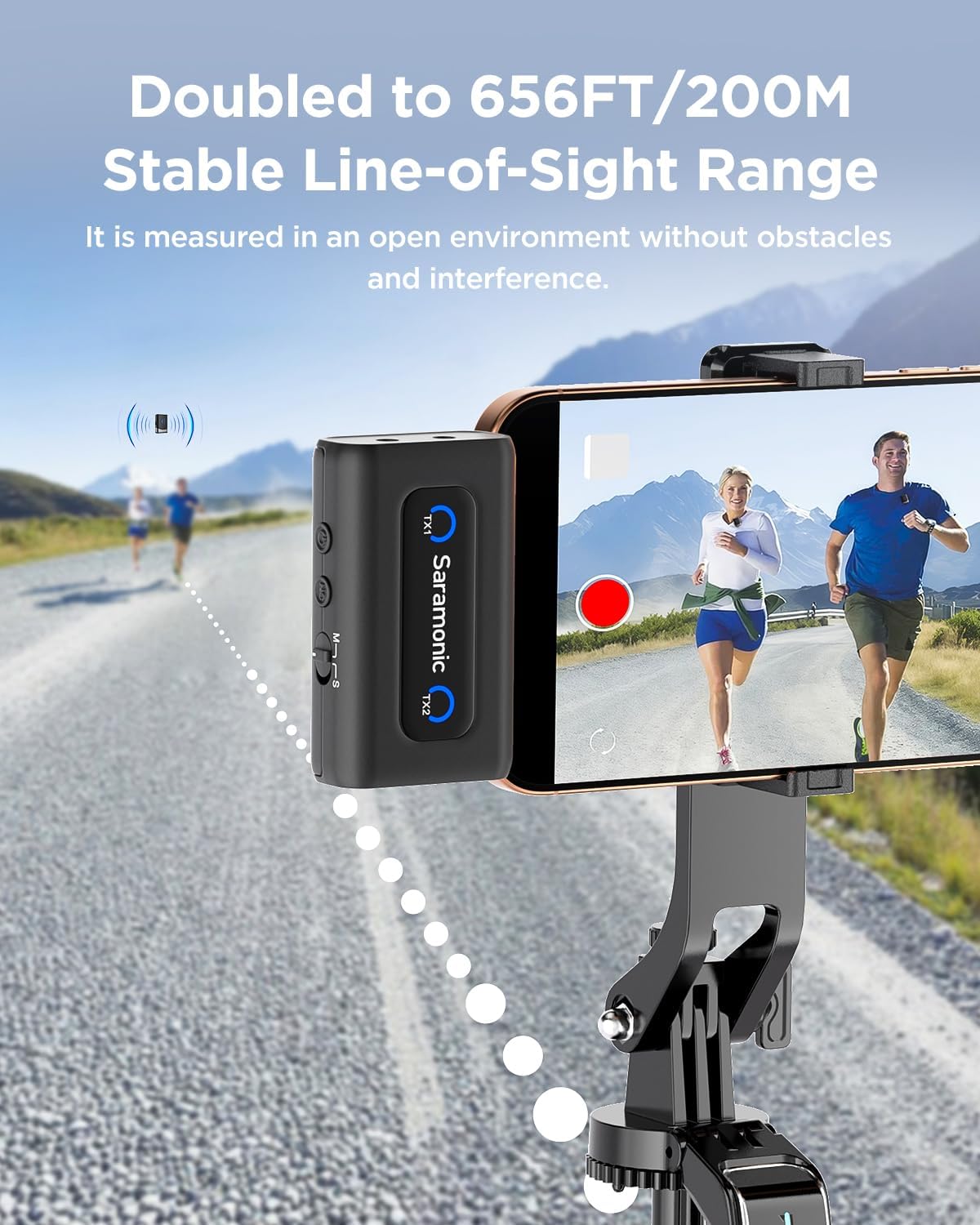 Draadloze Microfoonset – Draadloze Microfoon – Lavalier Microfoon – Dasspeldmicrofoon – Vlog Microfoon – 2 Zenders + 1 Ontvanger – 200 M Bereik – USB-C, Lightning En 3,5 Mm Compatibel
