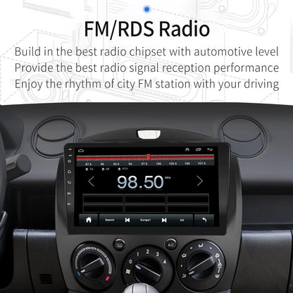 EZoneTronics Carplay Android Auto Radio Stereo voor Mazda 2 2008-2014 met 9 inch touchscreen High Definition GPS-navigatie Bluetooth Wifi USB Mirror Link Stuurbediening Speler