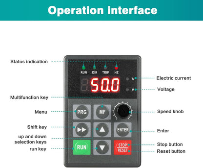 Frequentieomvormer, 380 V, 3 fasen, VFD, 5,5 kW, variabele driefasige motortoerentalregelaar, 3-fasen-ingang, 3-fasen-uitgang, CNC-frequentieomvormer voor waterpomp, ventilator