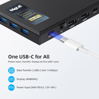 MeLE Quieter3C Fanless Mini PC N5100 8 GB geheugen 128 GB opslag, ultradunne, stille en draagbare desktopcomputer met volledige functie USB-C, Gigabit Ethernet, IPXE, PD3.0, automatisch inschakelen