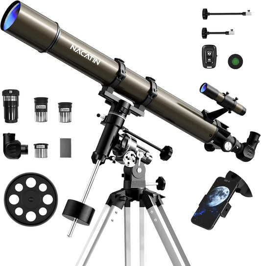 1000-90mm Astronomische refractor telescoop met Equatoriale Montage en Statief