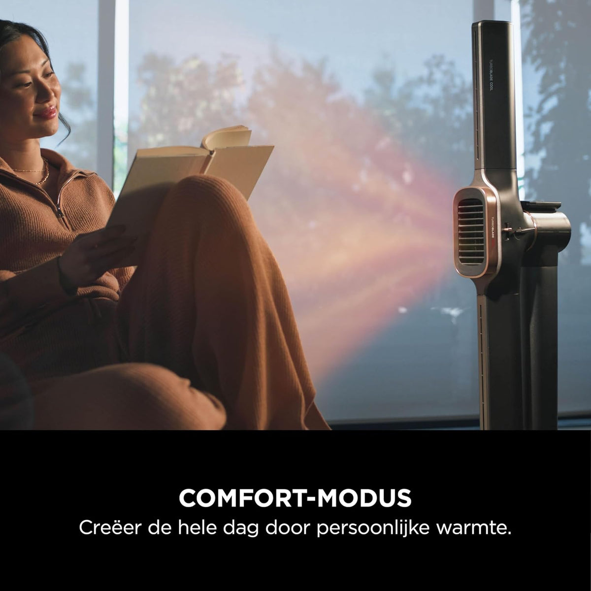 Shark TurboBlade Cool + Heat Fan, dubbele ventilator en verwarmingsventilator, met afstandsbediening, zwart, TH200EU