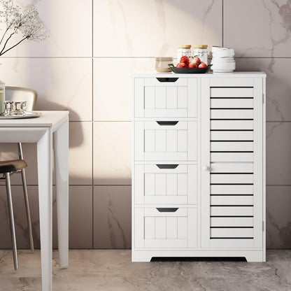 Mondeer Vloerkast voor badkamer, woonkamer, keuken, hal, 56 x 30 x 83 cm, wit