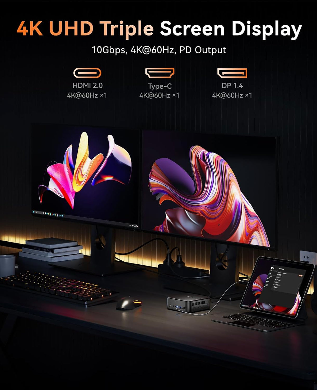 NiPoGi AM02 AMD Ryzen 7 5700U 16GB DDR4 512GB SSD Mini Desktop Computer mit Radeon RX Vega 10 Graphics, Mini Gaming PC Support DP+HDMI 4K, RJ45-LAN,Dual-WLAN Micro Business PC