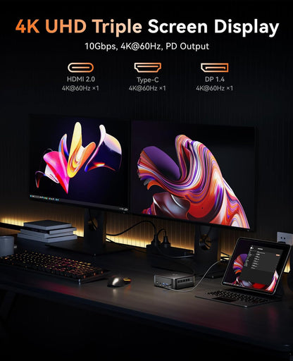 NiPoGi AM02 AMD Ryzen 7 5700U 16GB DDR4 512GB SSD Mini Desktop Computer mit Radeon RX Vega 10 Graphics, Mini Gaming PC Support DP+HDMI 4K, RJ45-LAN,Dual-WLAN Micro Business PC