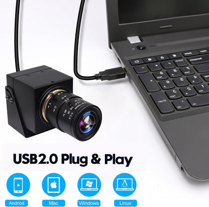 Svpro 4K USB HDMI-camera, handmatige focus, webcam voor close-ups met 2,8-12 mm zoomlens, plug and play-camera voor industrie, streaming en thuisvideo, externe camera voor computer, laptop, monitor,