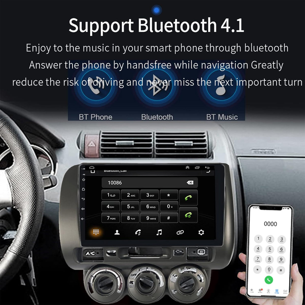 Autoradio – Carplay Radio – Android Autoradio – 1-DIN Radio – Auto Multimedia – Draadloze CarPlay & Android Auto – 9 Inch Touchscreen & GPS Navigatie