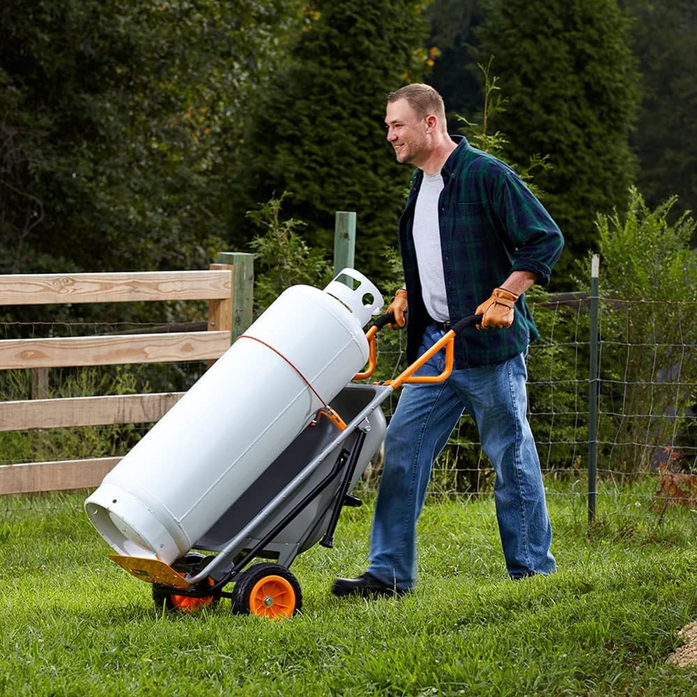 Kruiwagen - Steekwagen - 8-in-1 functie - met Massief Rubberen Banden - Tuinkar - Draaghulp - Vuilniszakhouder - Compact - voor Binnen  - Buiten - 106.5 x 46 x 30.5 cm - Zilver