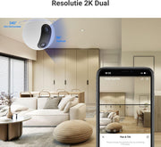 Beveiligingscamera - WiFi-bewakingscamera - Camerabewaking - met 360° - Dubbele Lens - 3MP+3MP - Automatische Tracking - Persoons - Dierdetectie - Tweewegaudio - 10m Nachtzicht Patrouille - Privacymodus - WiFi 6 - voor Binnen - Wit