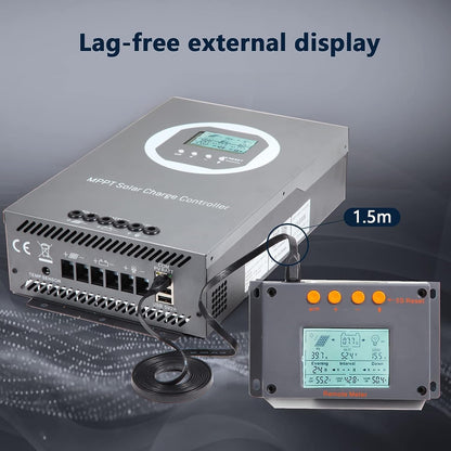 100A Solar Charge Controller MPPT Solar Charge Controller 12V 24V 36V 48V DC 150V Automatische Identificatie, 99% laadefficiëntie Solar Controller voor lithium / GEL / Flooded batterij (+LCD)
