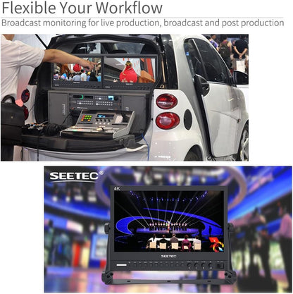 Seetec P133-9HSD Camera Monitor Pro Broadcast 13.3" 4K Ultra HD 1920×1080 Field Video LCD IPS Screen 1000:1 High Contrast with 3G-SDI HDMI Video YPbPr DVI - QUORE