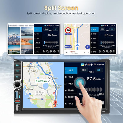 2 Din Autoradio, 4 + 64G, A-pple Carplay Android autoradio, 7 inch IPS-touchscreen, stereo autoradio met Bluetooth 5.0/GPS/WiFi/FM/RDS, mediaspeler voor auto Android 15