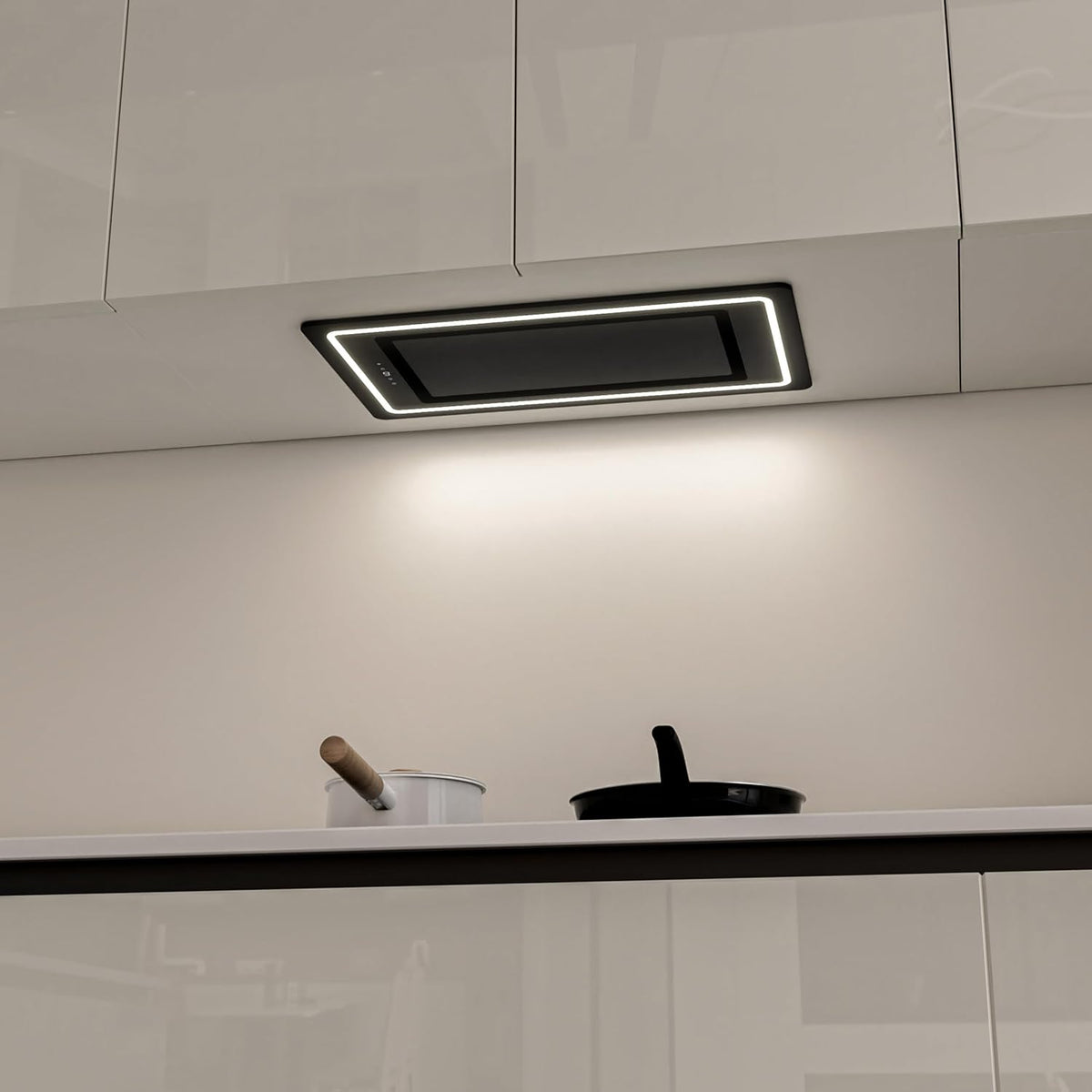 Inbouw Afzuigkap 52 cm Zwart – Onderbouw Afzuigkap – Geïntegreerde Afzuigkap – Kastmontage Afzuigkap – Keukenafzuigkap – 450 m³/h Afzuigvermogen – A+ Energieklasse