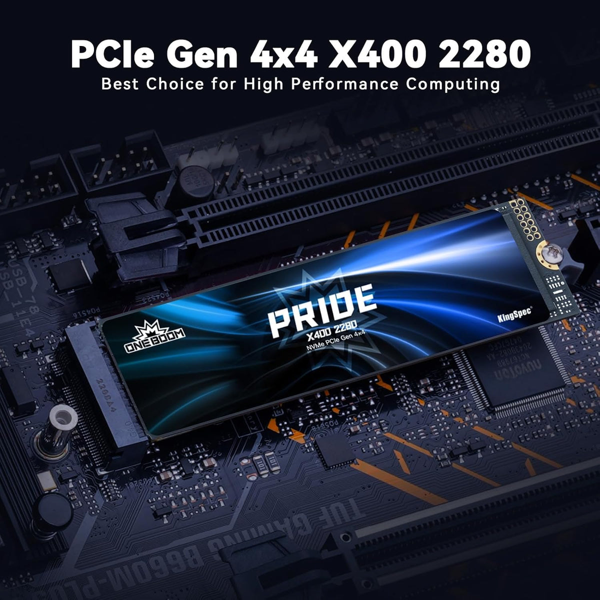 KingSpec OneBoom X400 Series 1TB M.2 NVMe Gen4 SSD 2280, 3D NAND TLC Internal SSD, Compatible with Gaming PC / PS5 / Laptop