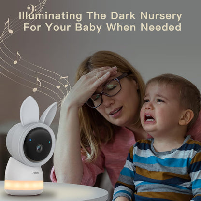 ARENTI 2,5 K/4 MP babymonitor, wifi, 355° kindercamera met monitor, 2,4 GHz & 5 GHz babymonitor, video met nachtzicht, geluidsherkenning, bidirectionele audio, borstherinnering