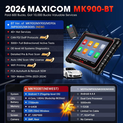Autodiagnoseapparaat – Diagnose Scanner – OBD2 Tester – Scan Tool – Diagnosetool – 8 Inch HD Touchscreen – Bidirectionele Actieve Tests