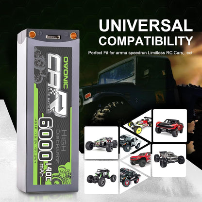 OVONIC 4S Lipo-accu 140C 6000mAh 14.8V Shorty Lipo-accu met EC5-stekker voor RC Car Monster Truck Crawler RC Hobby (2 stuks)