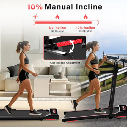 Loopband – Inklapbare Loopband – Fitnessapparaat – Hardloopband – Walking Pad – Bluetooth Luidspreker – Manuele Helling 10%