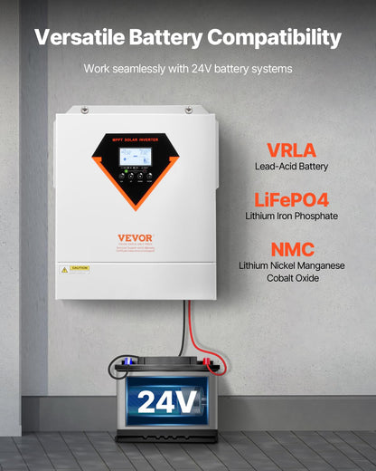 Hybride omvormer op zonne-energie – Zonne-omvormer – Omvormer-lader – All-in-One Omvormer – Off-Grid Omvormer – 3500 W Zuivere Sinus – Geïntegreerde 100 A MPPT-Zonnelader
