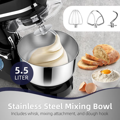 Blender Multifunctionele keukenmachine, 1800 W, professionele universele elektrische vleesmolen met mixer, glas 1,5 l, 3 hakplaten, roestvrijstalen kom 5,5 l