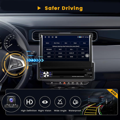 Android 15 Autoradio – Android Auto – CarPlay Radio – Bluetooth Radio – GPS Navigatie – Draadloos 7" IPS Touchscreen – 4GB RAM 64GB Opslag