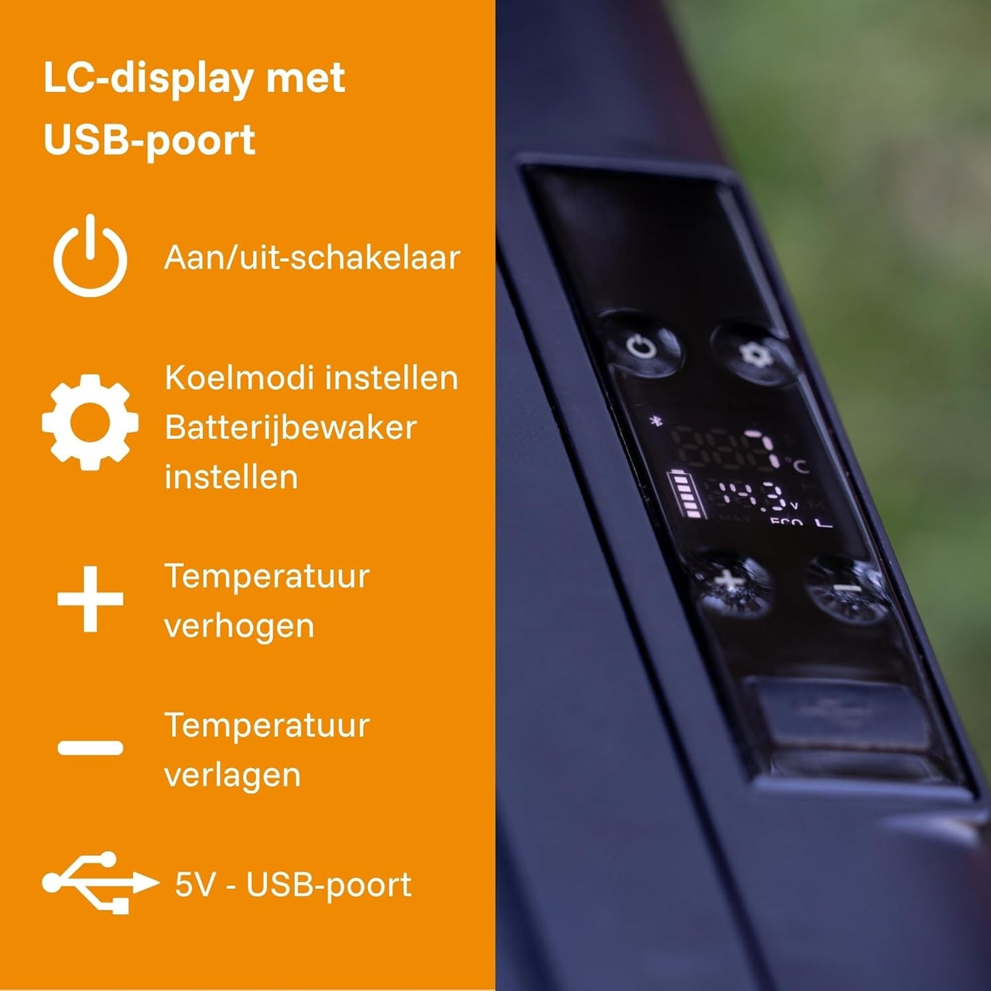 ICEBOX 40 68061 Elektrische koelbox en vriesbox, 40 l, compressor, voor camping, auto, bestelwagen, boten, met app-bediening, koelvermogen tot -20 °C, 230 V/12 V/24 V, 65 x 37,5 x 42,7 cm