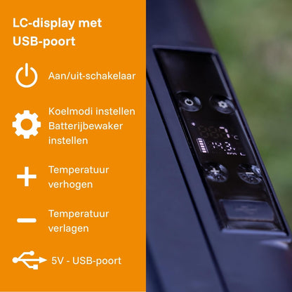ICEBOX 40 68061 Elektrische koelbox en vriesbox, 40 l, compressor, voor camping, auto, bestelwagen, boten, met app-bediening, koelvermogen tot -20 °C, 230 V/12 V/24 V, 65 x 37,5 x 42,7 cm