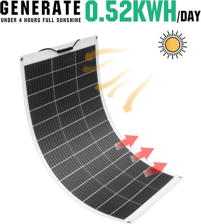 Flexibele Zonnepanelen Set – Zonnepanelenset – Zonnepanelensheets – Zonnepaneel Kit – 12V Zonnepaneel – 780 Watt Totaal – 60A Laadregelaar – Lichtgewicht Buigbaar