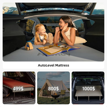 Car Matras – Achterbankmatras, Automatras, Autoluchtbed, Slaapmatras Auto – Wigvormige Schuimbasis Voor Vlakker Ligvlak – Ingebouwd Compressiesysteem, 75% Kleiner Op Te Bergen
